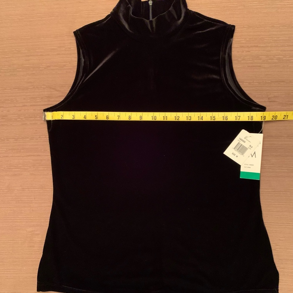 Notations Black Velvet Sleeveless Top Holiday Classic - Picture 5 of 9